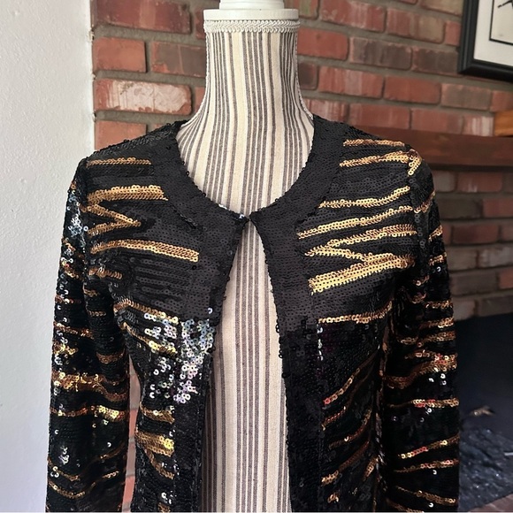 Lover + Friends Excusez Moi Sequin Jacket in Wildcat Sz XS - Picture 5 of 12